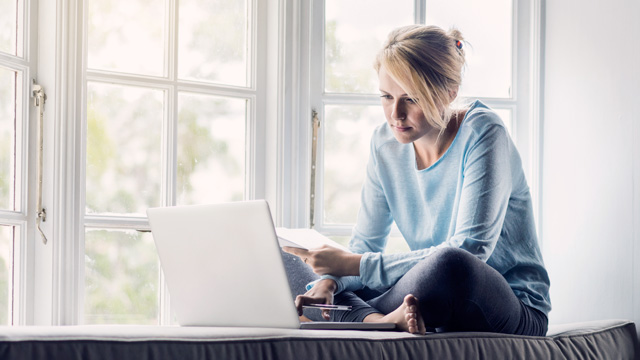 Woman working at the computer