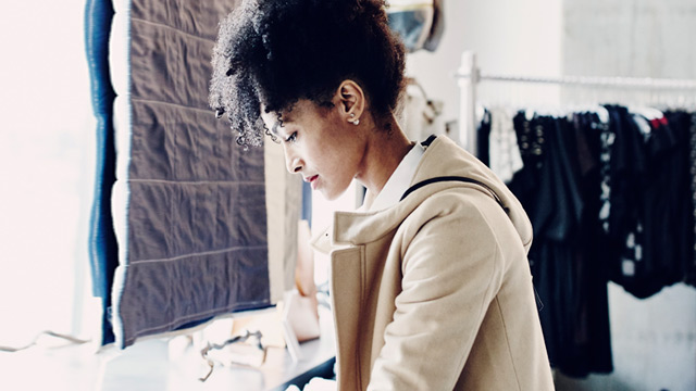 Woman shopping clothes in a shop