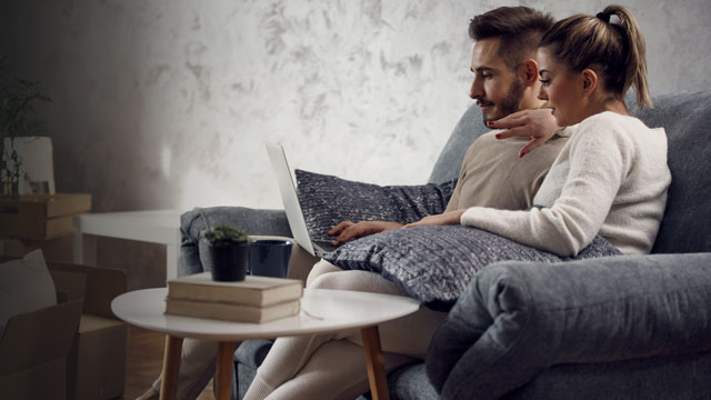 Couple looking at home decor ideas
