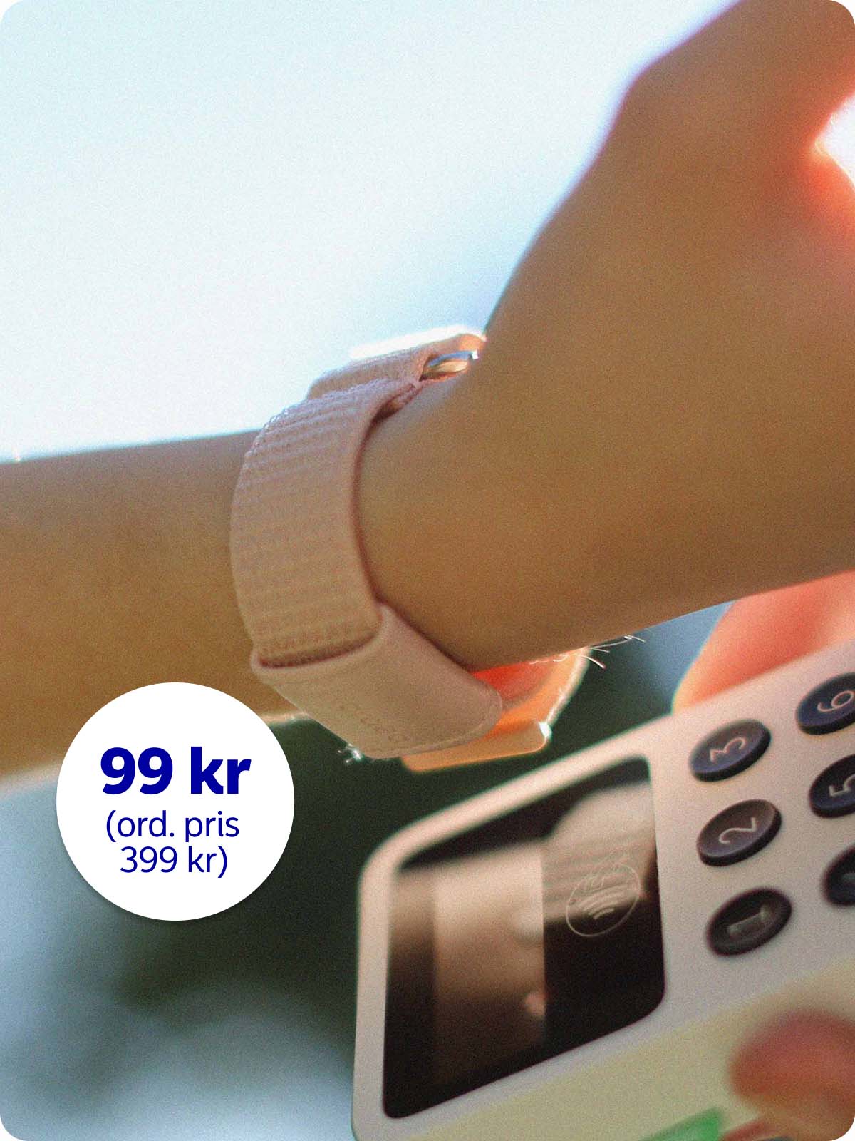 Koppla kortet till betalarmband med viktig information nära till hands.