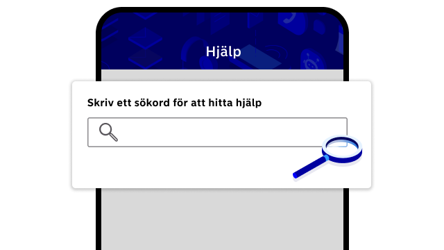 Visar hur du kan söka hjälp i Nordea Business