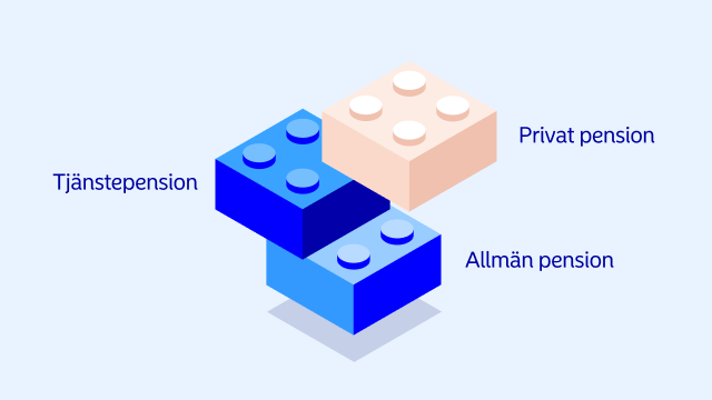 Pensionens 3 delar ljusblå liten