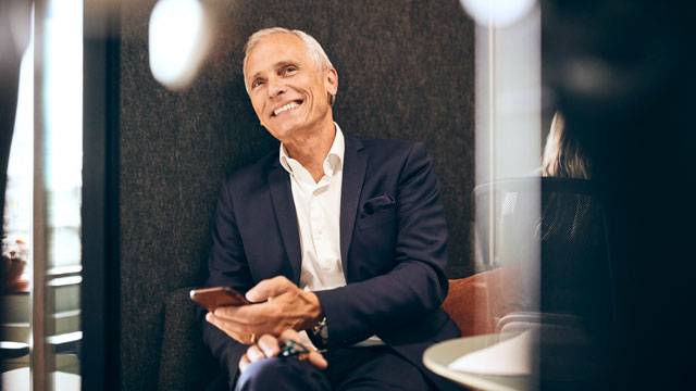 Business man making a call